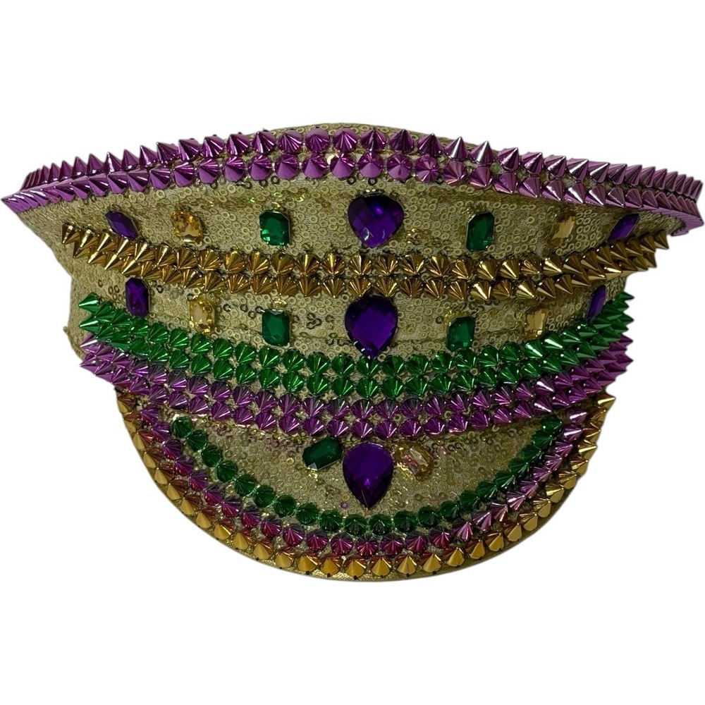 Mardi Gras Carnival Sequin/Jeweled Police‎ Type Hat Adult